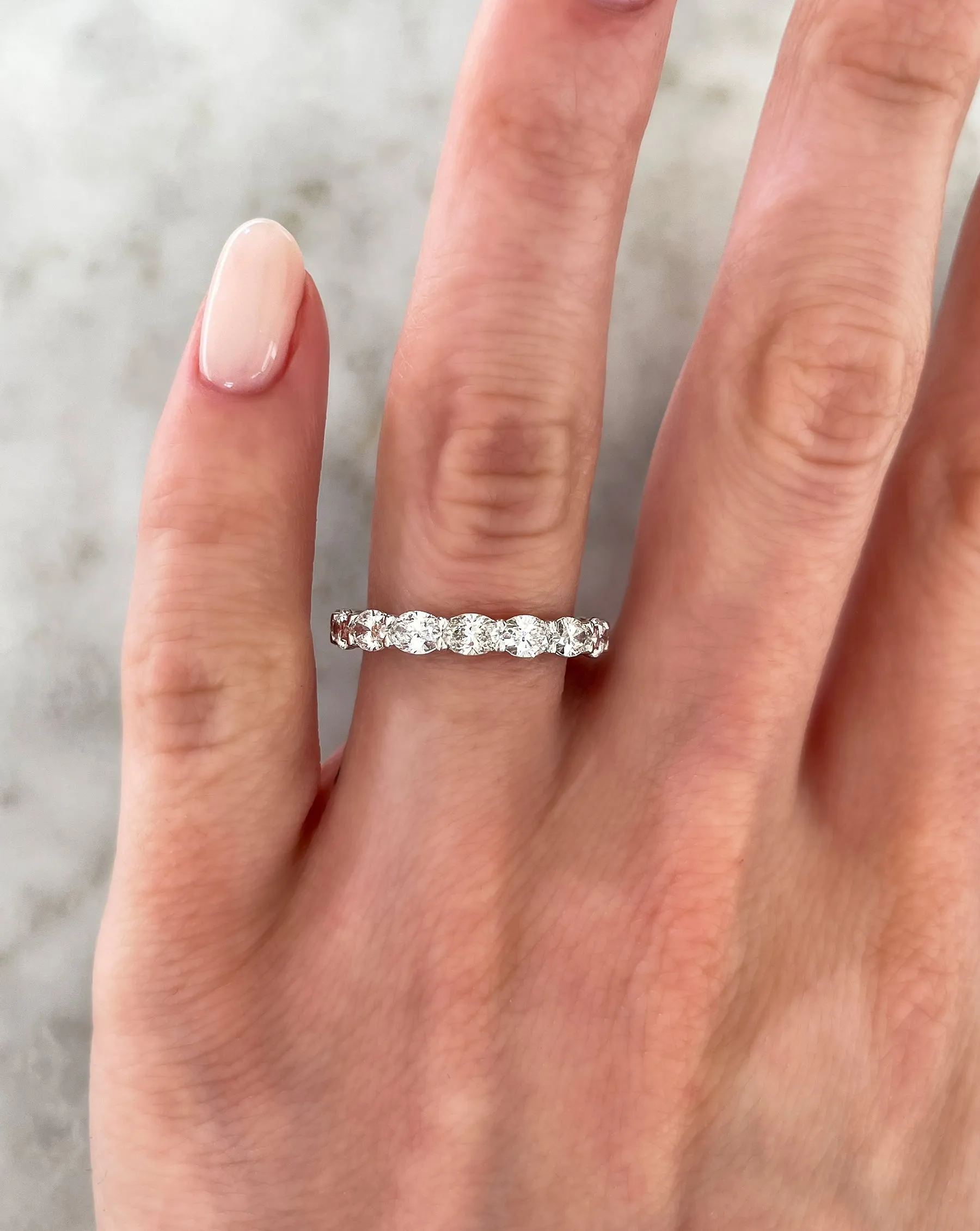 Lab Diamond Sideways Oval Eternity Band