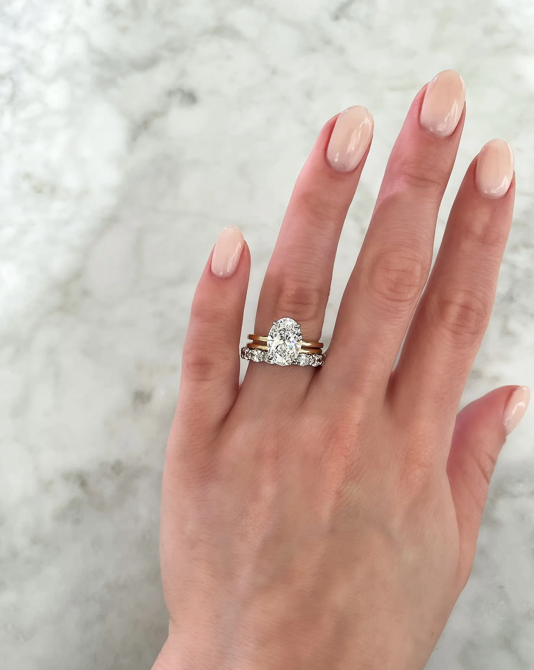 Lab Diamond Sideways Oval Eternity Band