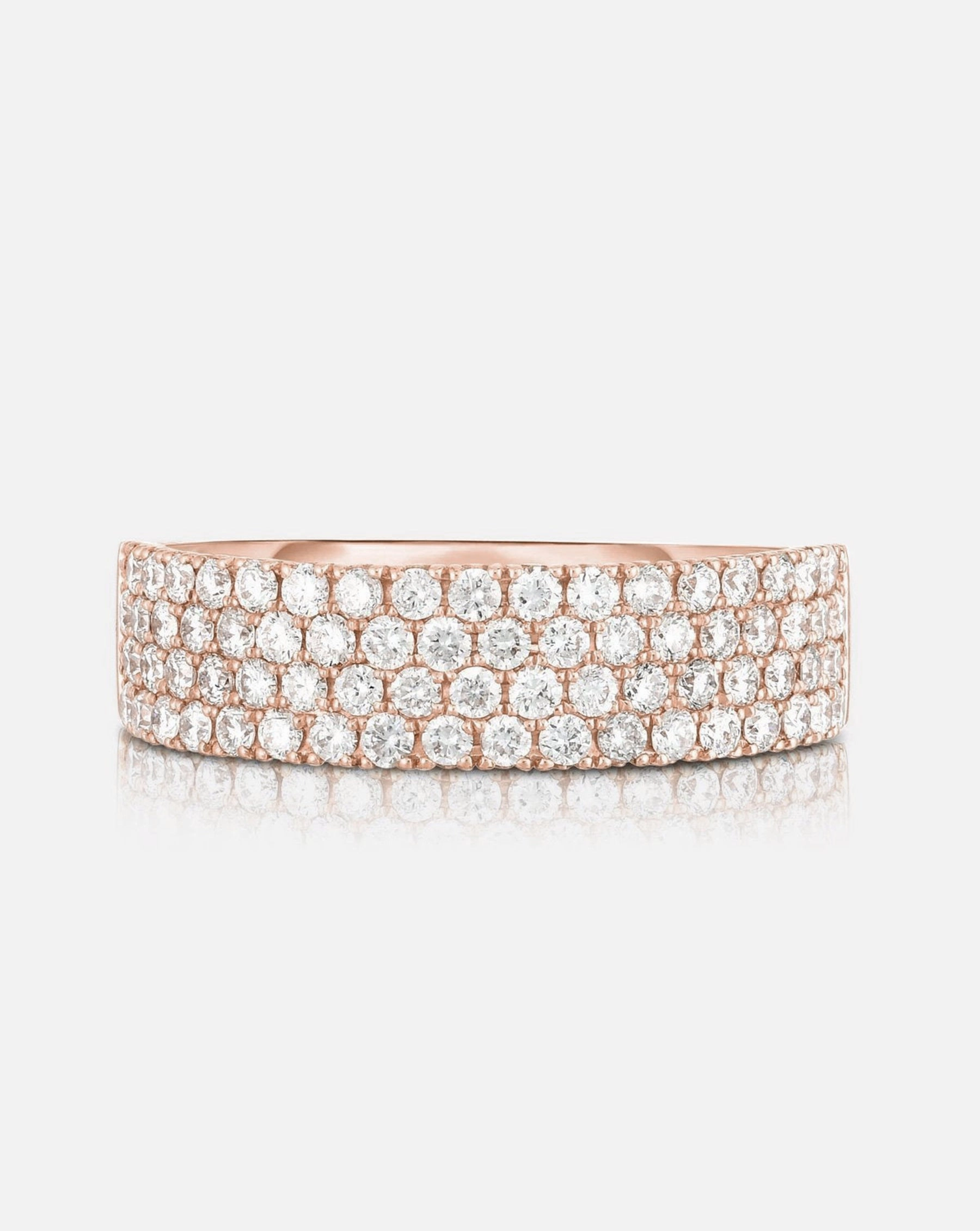 Lab Diamond Four Row Stackable Pav Ring