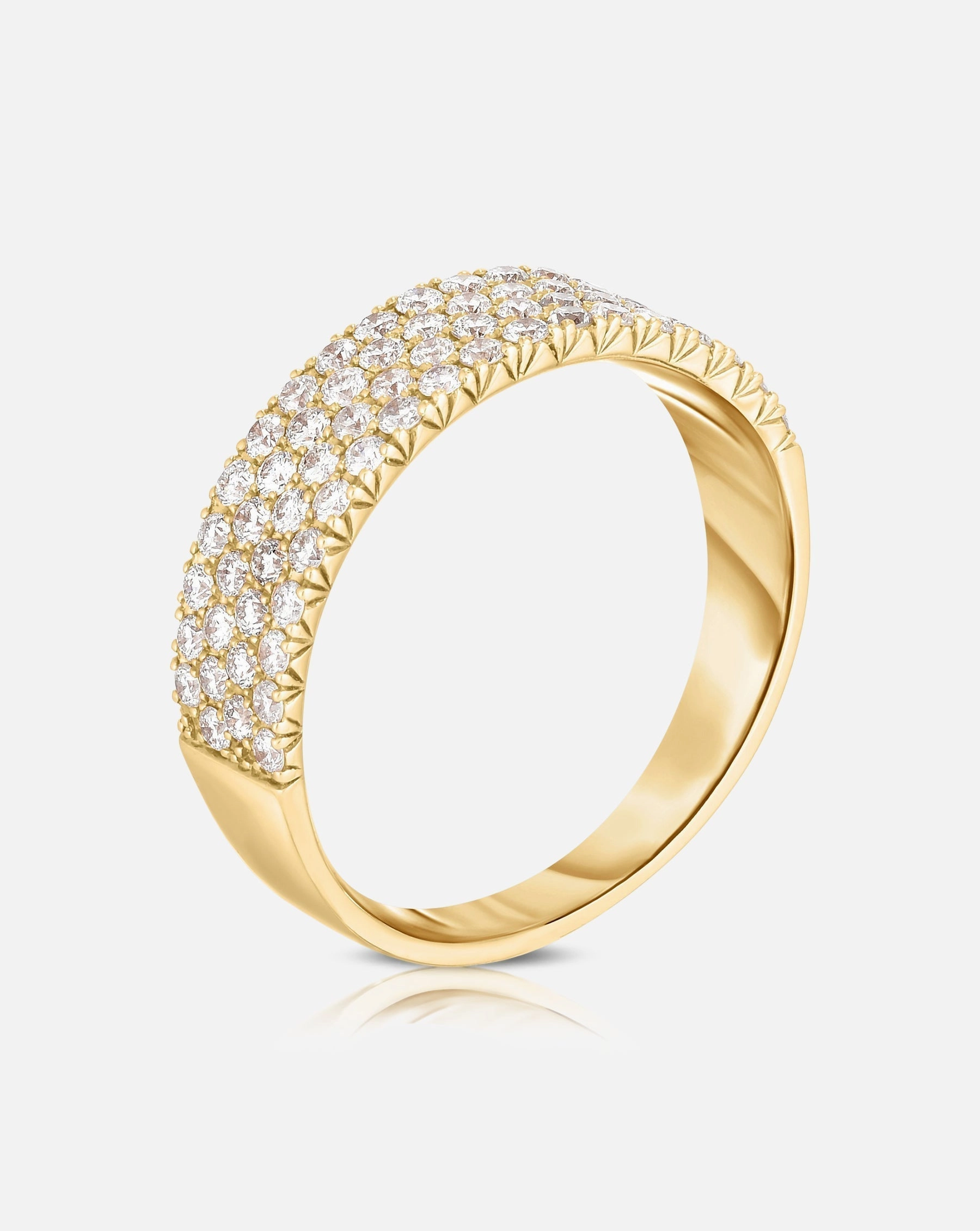 Lab Diamond Four Row Stackable Pav Ring