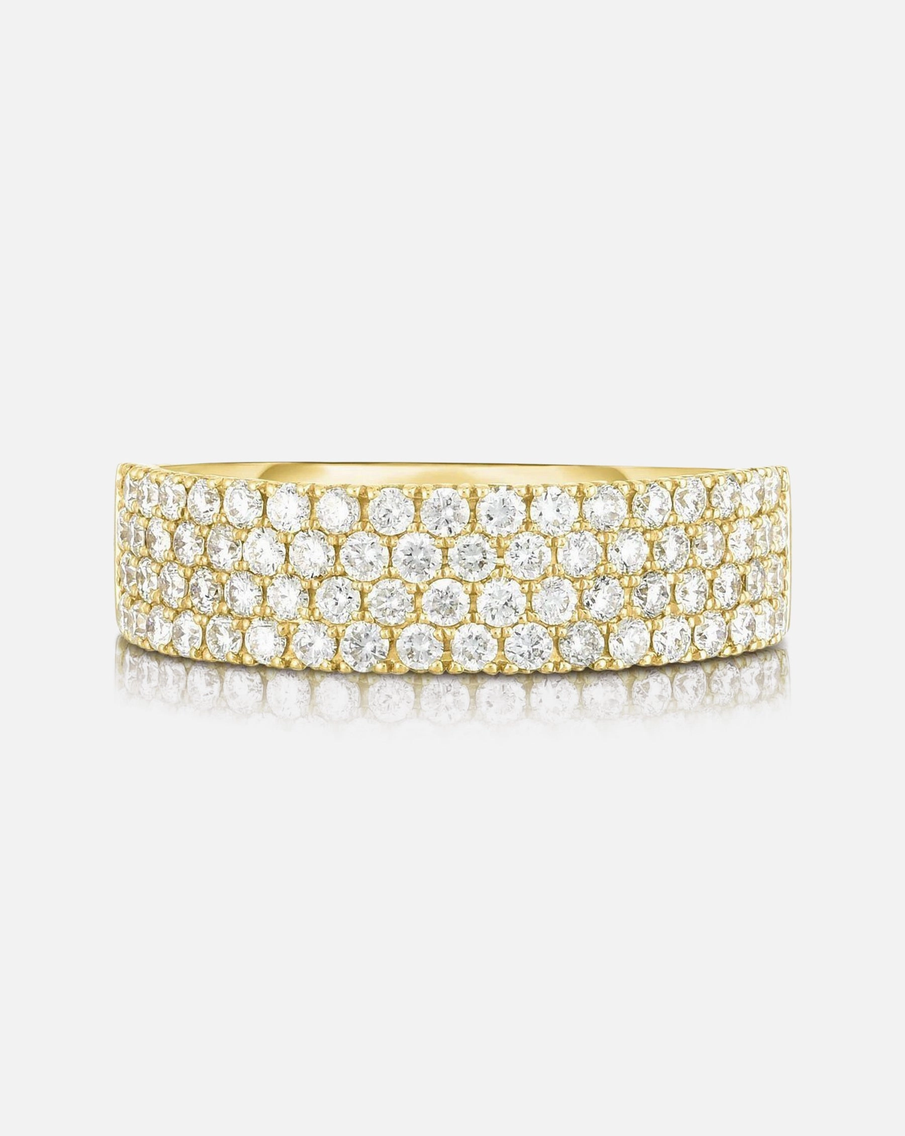 Lab Diamond Four Row Stackable Pav Ring