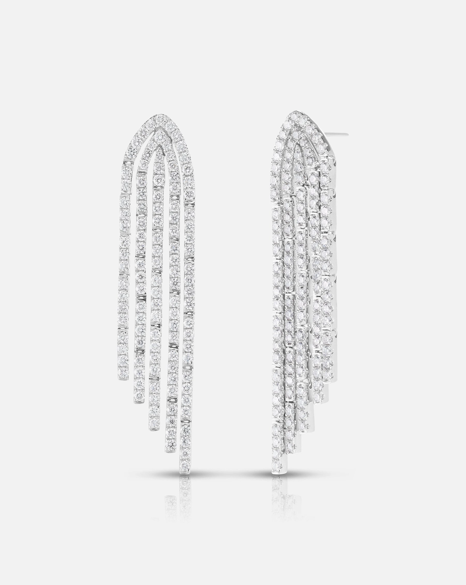 Lab Diamond Pav Waterfall Earrings