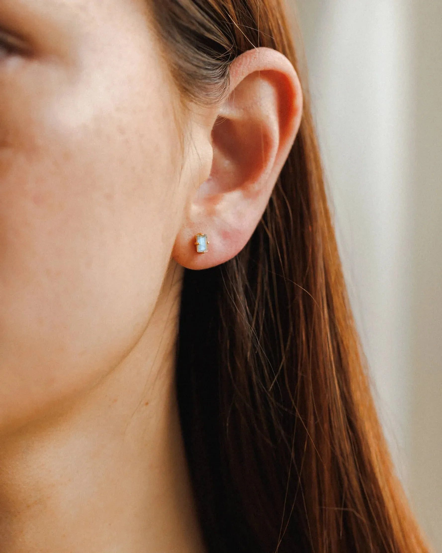 Labradorite Grand Baguette Studs