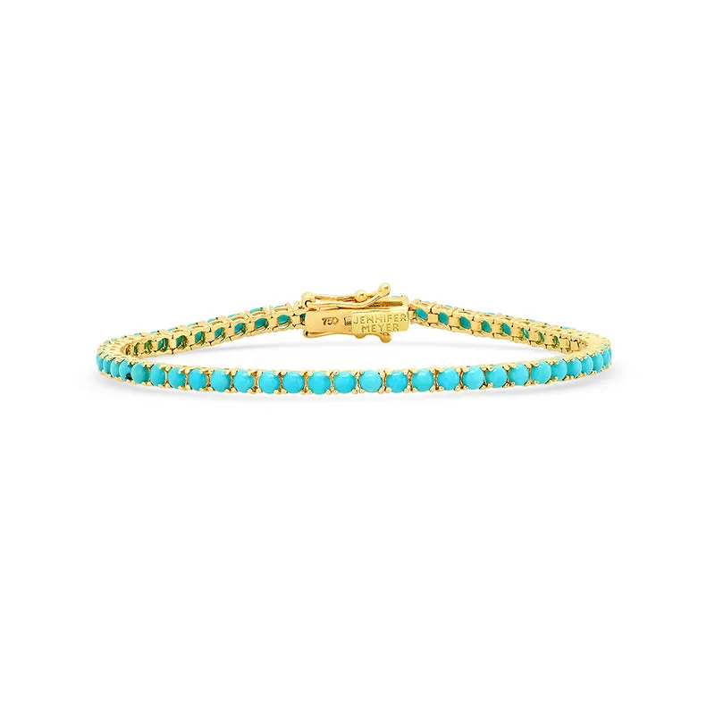 Large 4-Prong Turquoise Tennis Bracelet