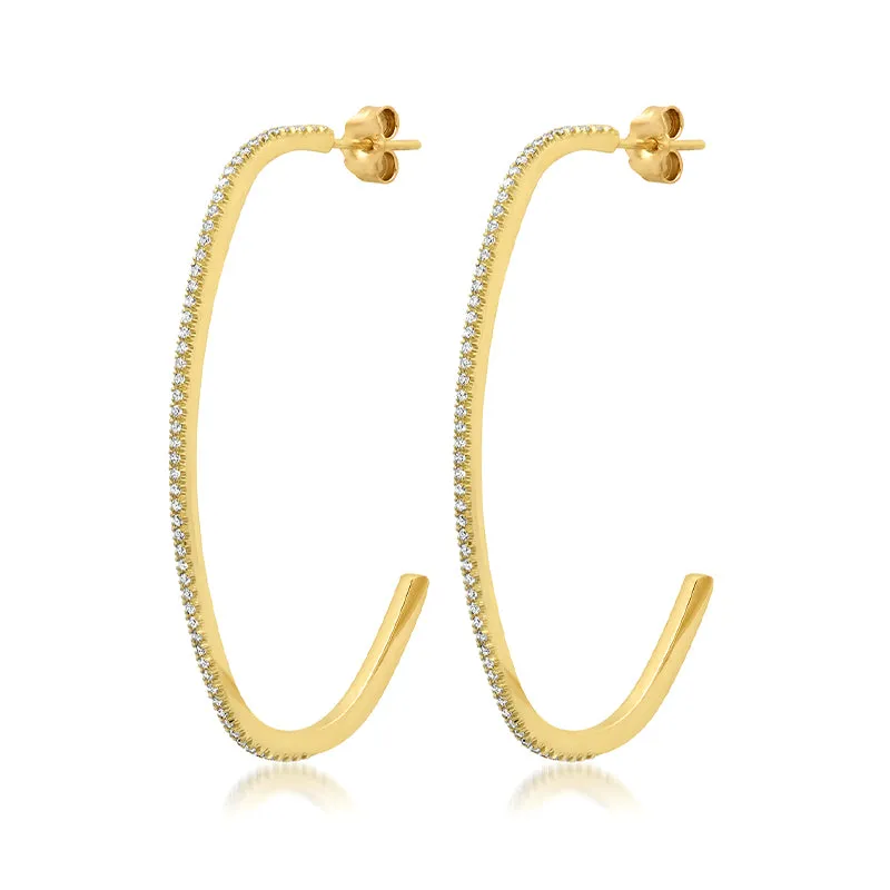 Large Diamond Elongated Edith Hoops
