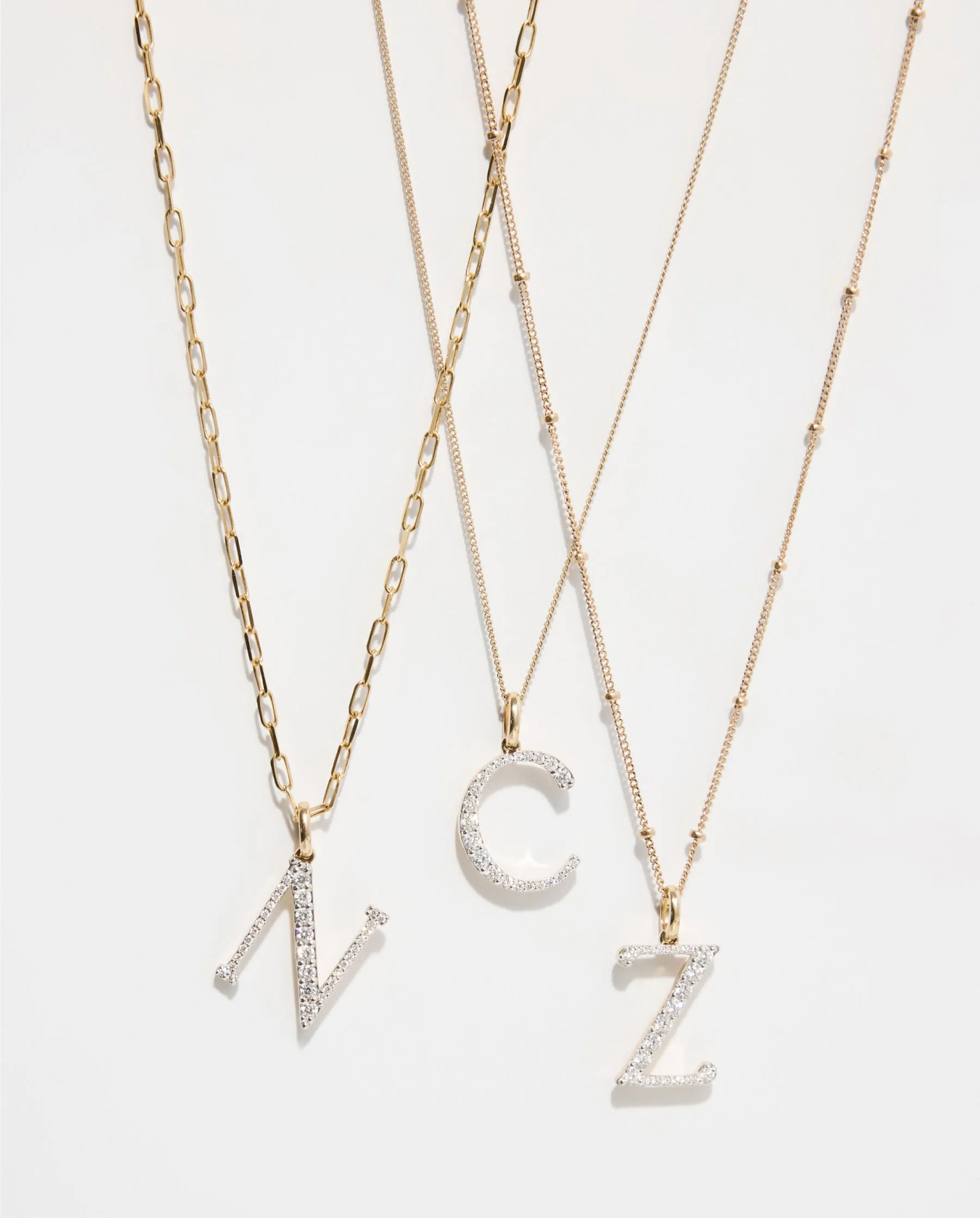 Large Diamond Initial Pendant