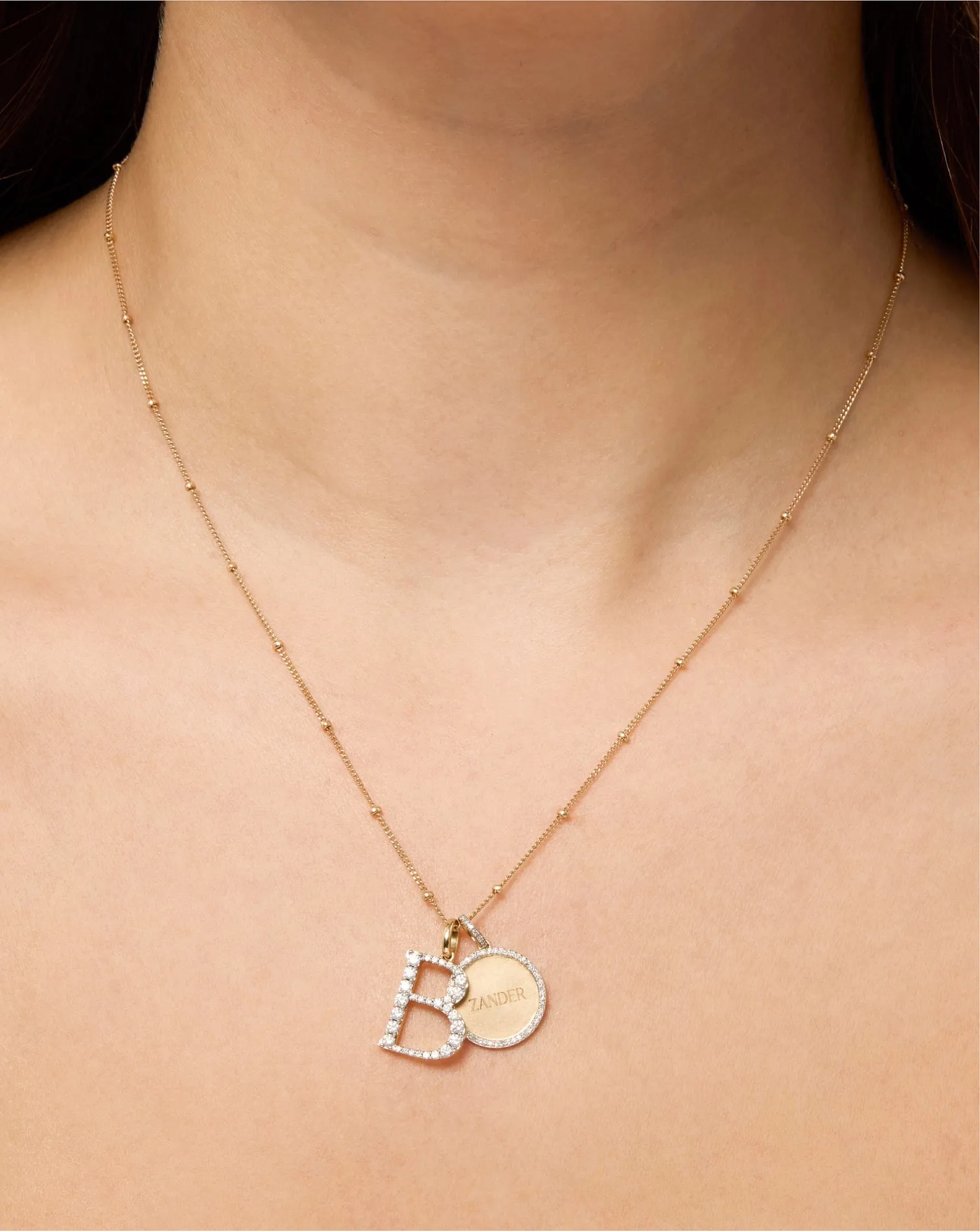 Large Diamond Initial Pendant