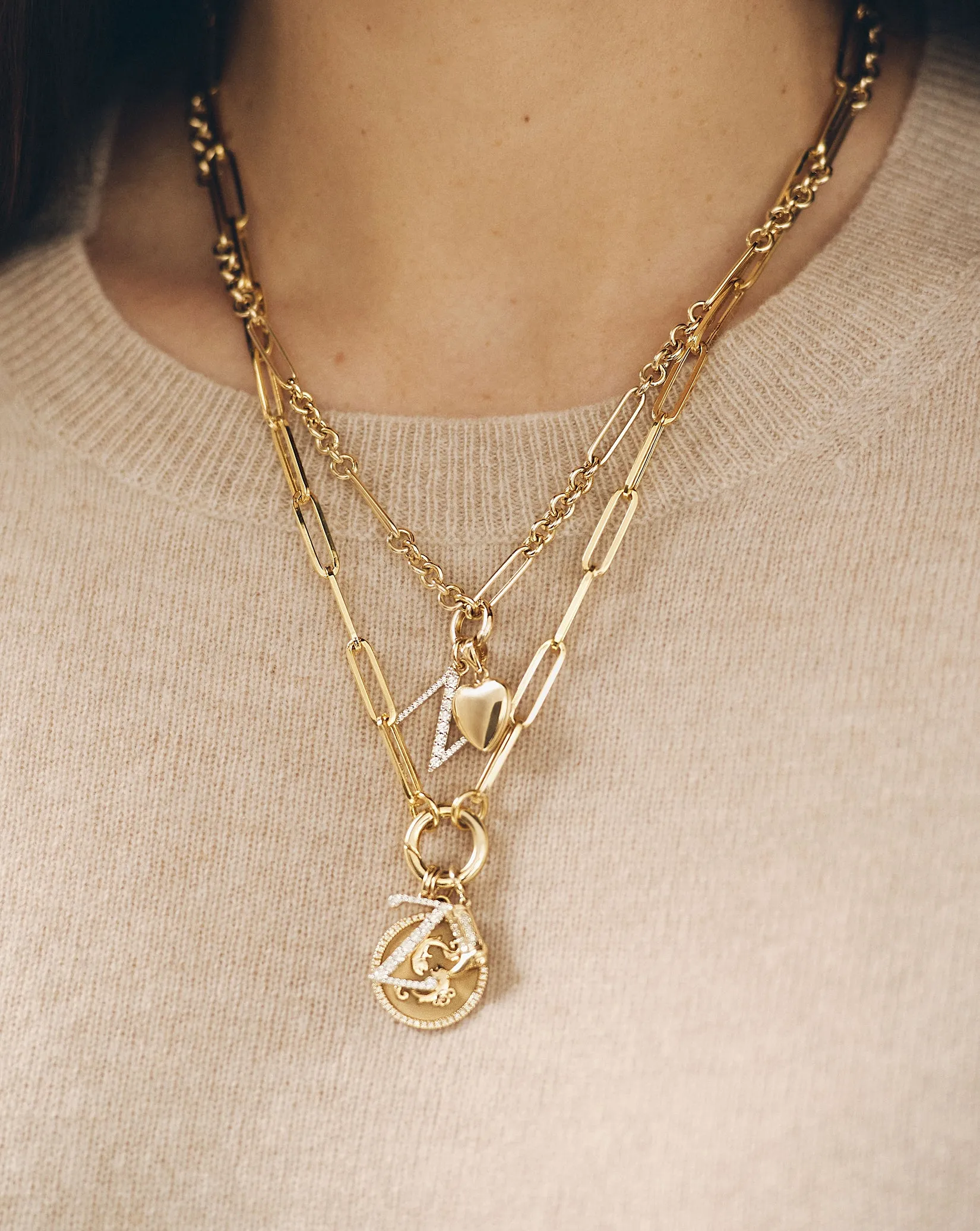 Large Diamond Initial Pendant