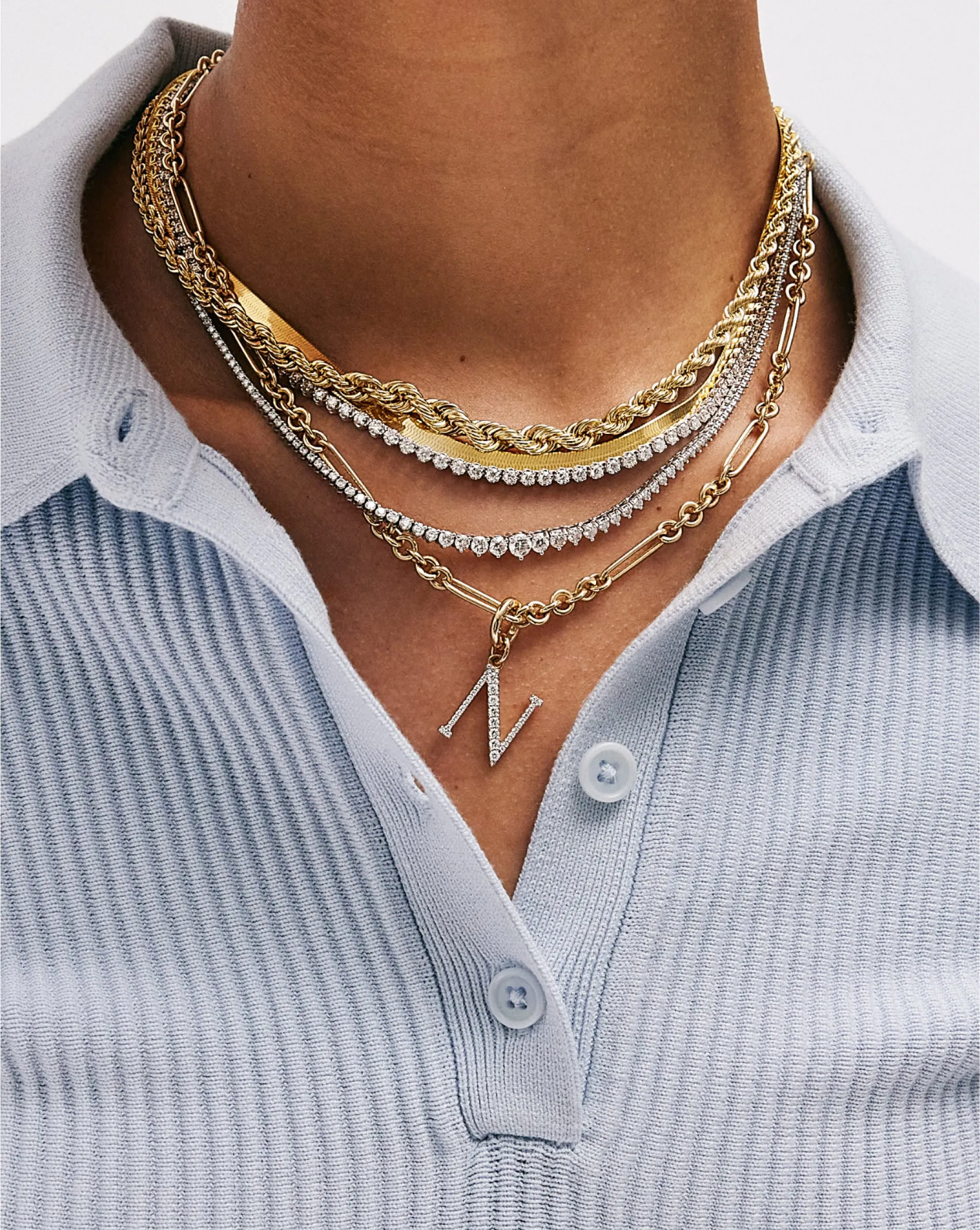 Large Diamond Initial Pendant