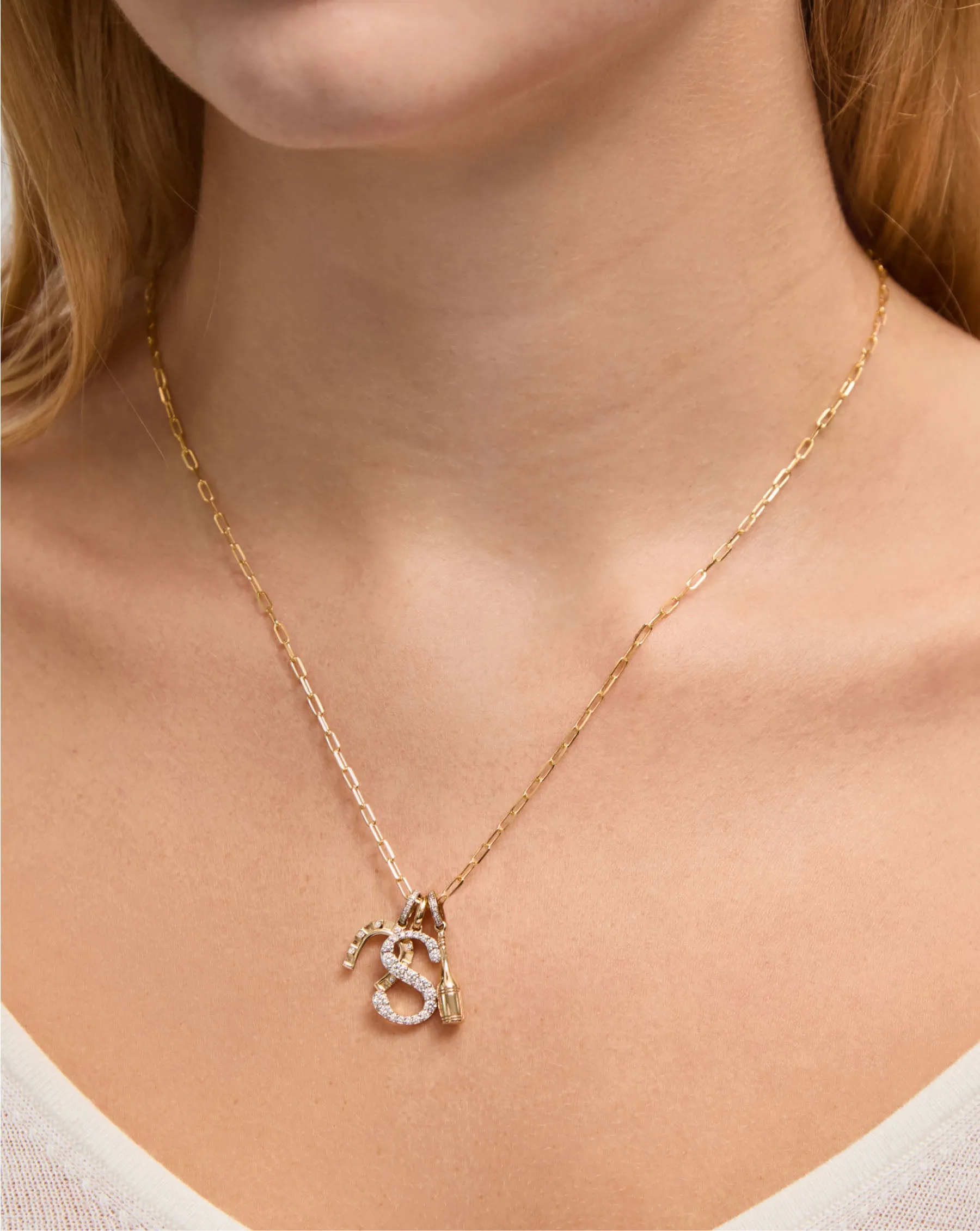 Large Diamond Initial Pendant