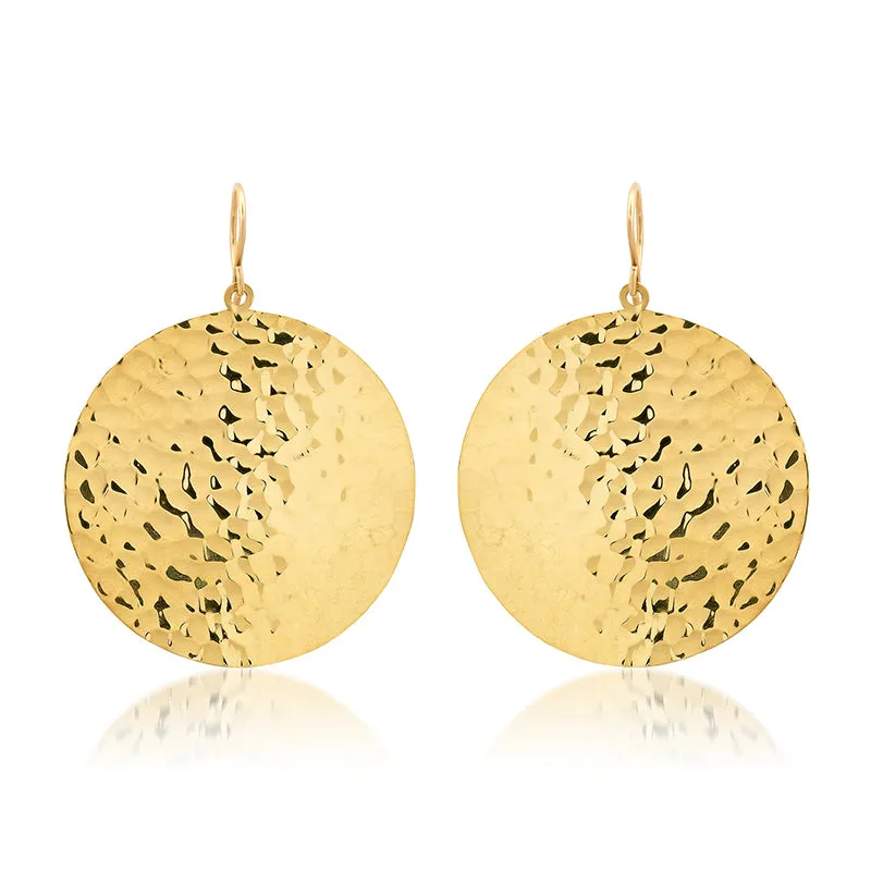 Large Hammered Disc Earrings