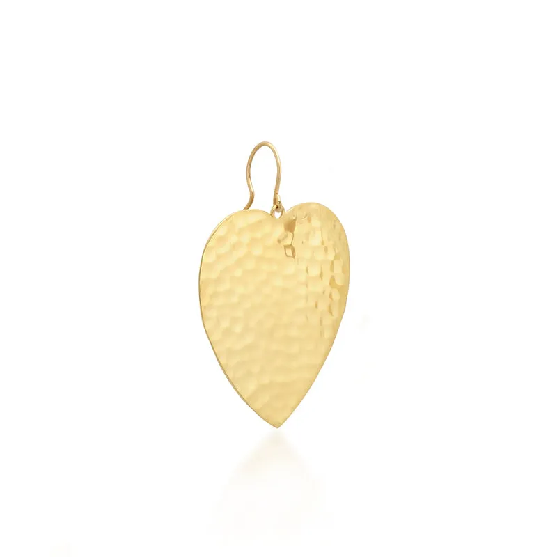 Large Hammered Heart Earrings