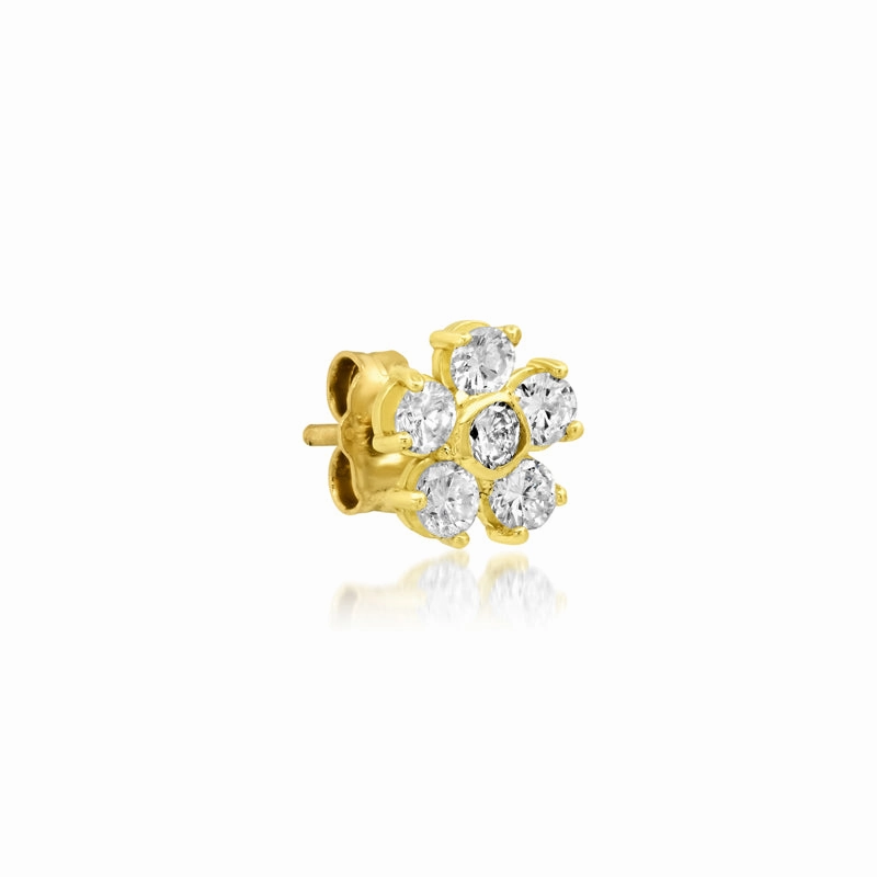 Large Diamond Flower Studs