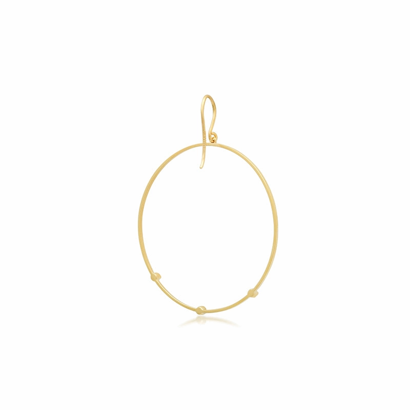 Large Open Circle Earrings with 3 Illusion Set Diamonds