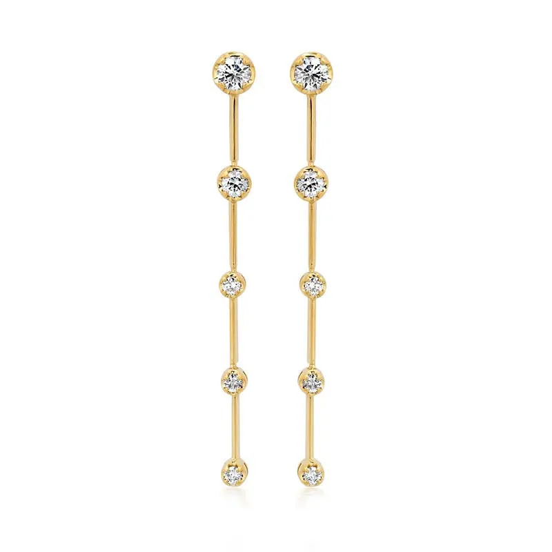 Linear Illusion Set Diamond Earrings