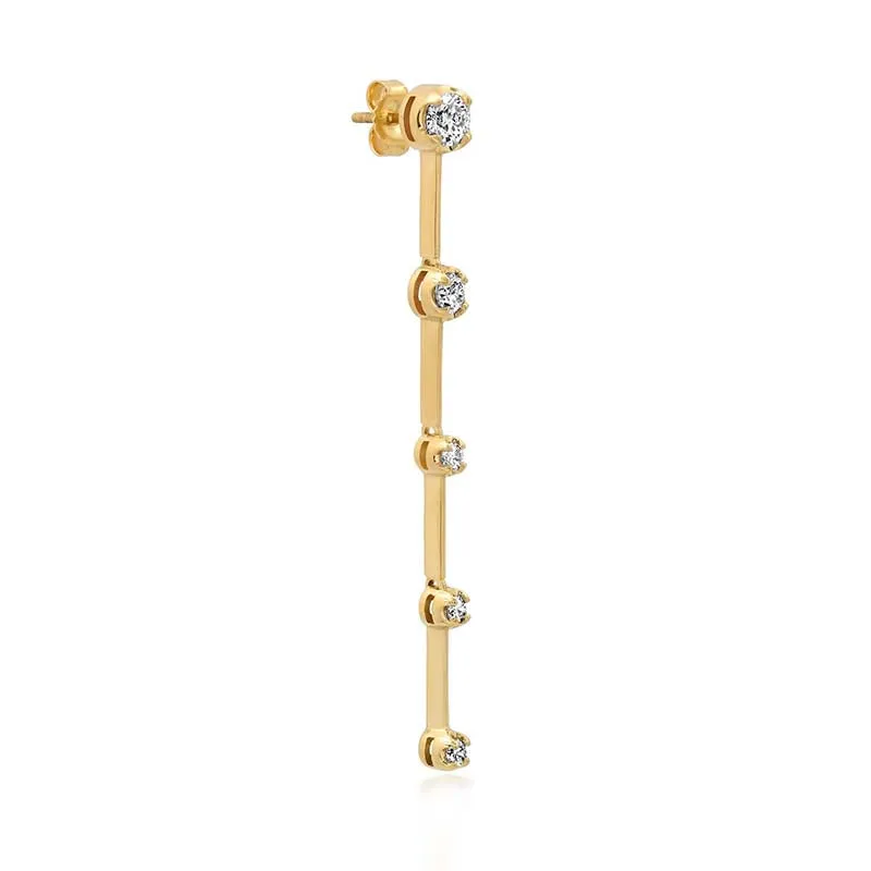 Linear Illusion Set Diamond Earrings
