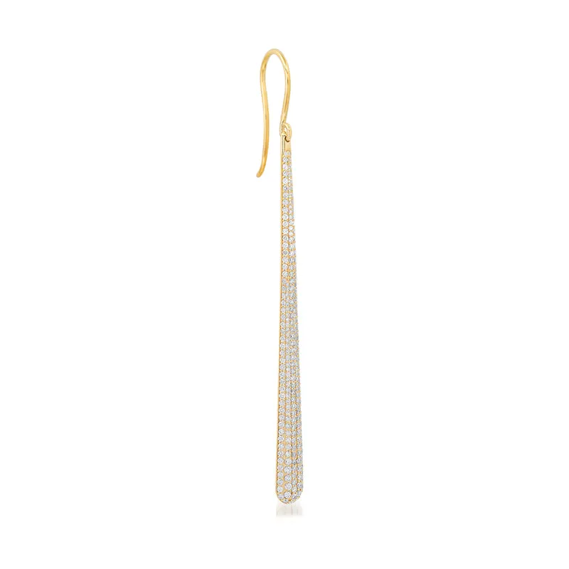 Long Diamond Dome Earrings