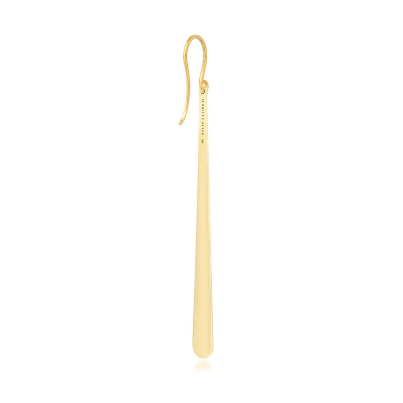 Long Diamond Dome Earrings
