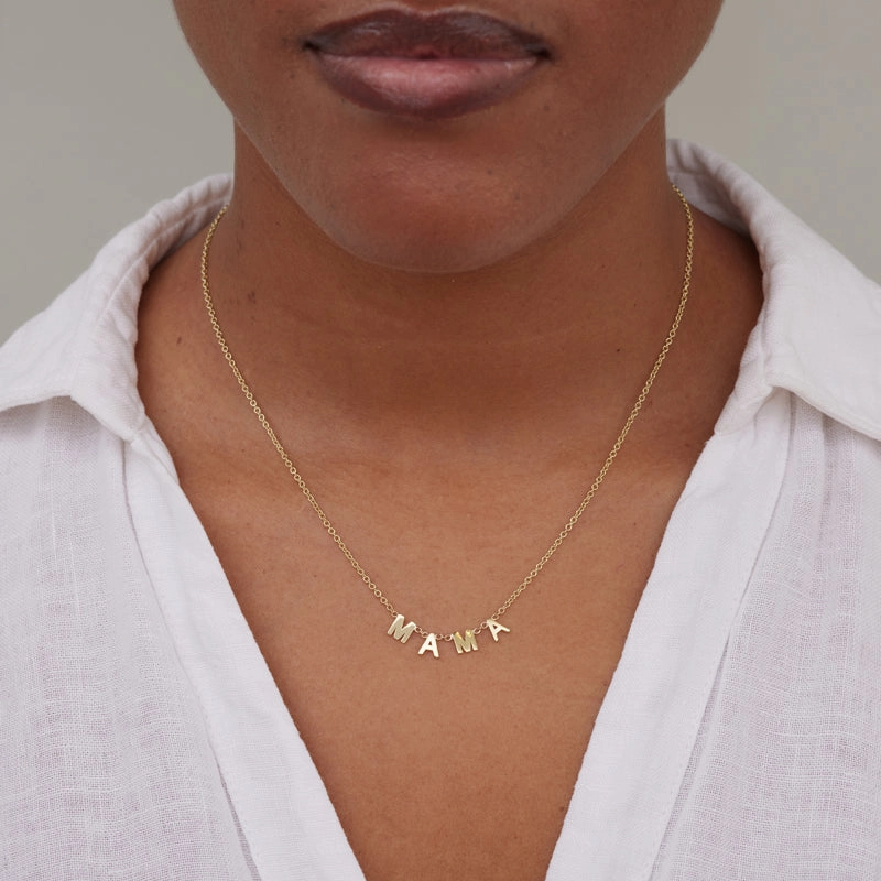 Mama Mini Uppercase Letter Necklace
