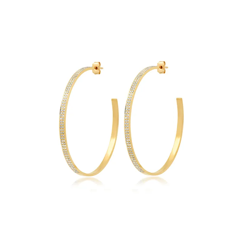 Medium Diamond Ellen Hoops