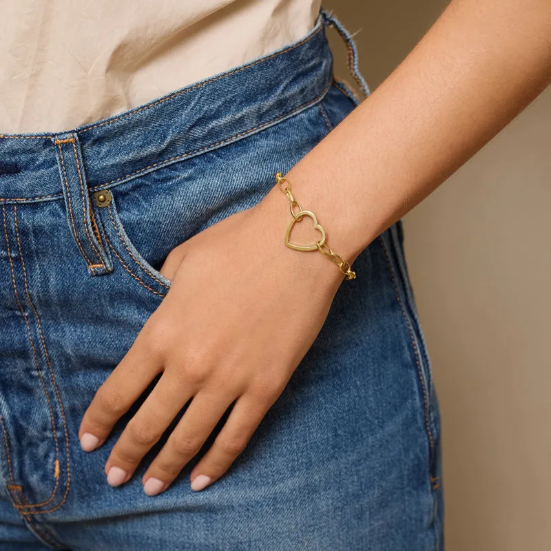Medium Edith Bracelet with Large Open Heart Accent