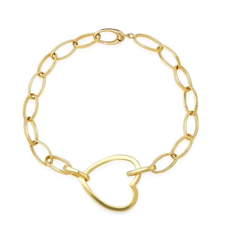 Medium Edith Bracelet with Large Open Heart Accent