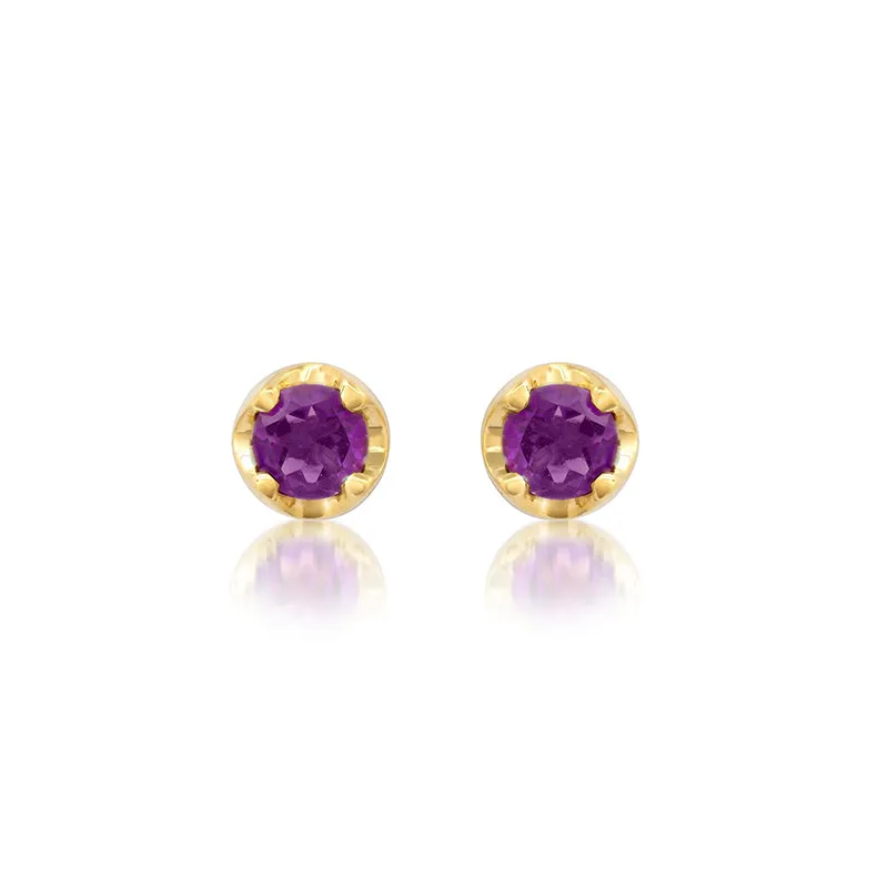Medium Illusion Set Amethyst Studs