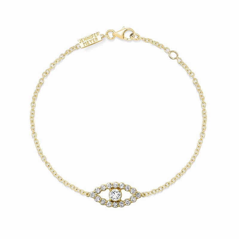 Medium Diamond Open Evil Eye Bracelet
