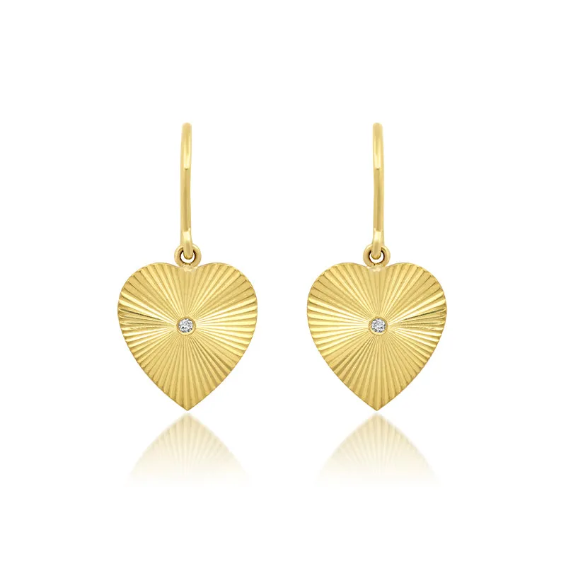 Mini 70's Heart Drop Earrings