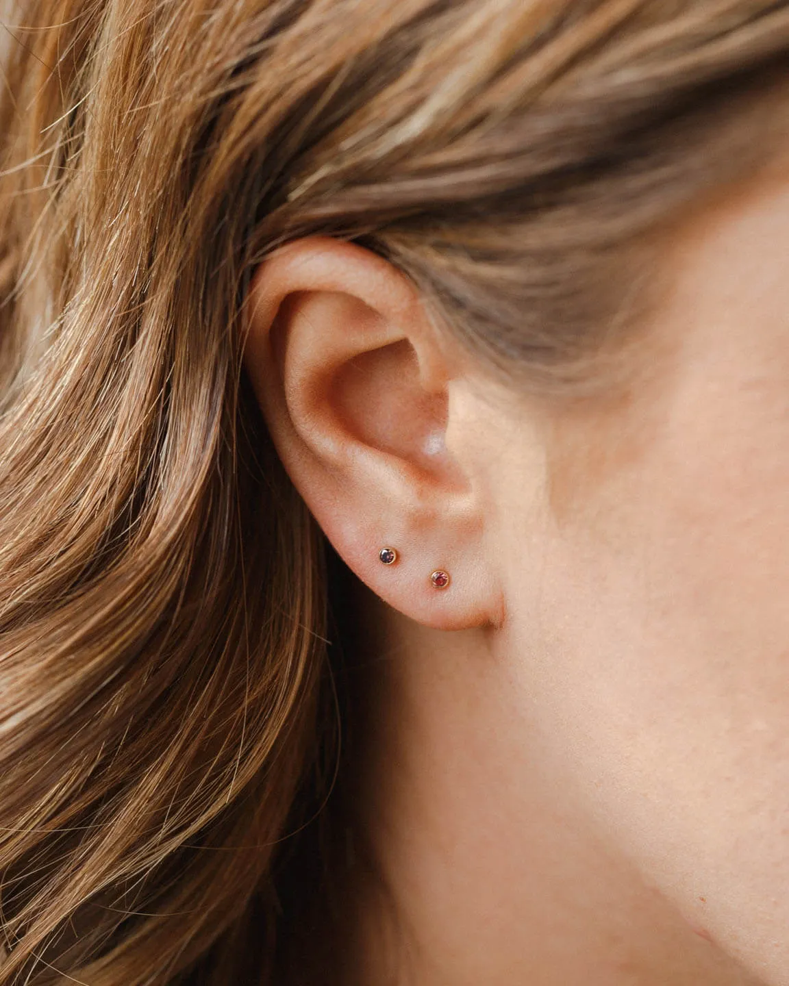 Mini Aura Birthstone Studs