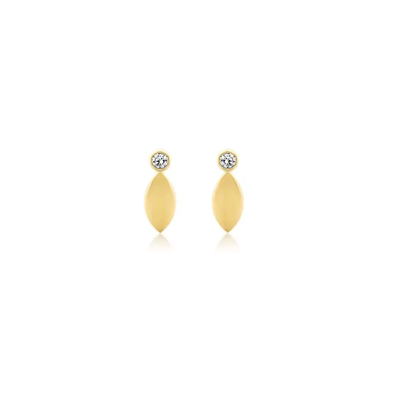 Mini Diamond Bezel and Marquise Studs
