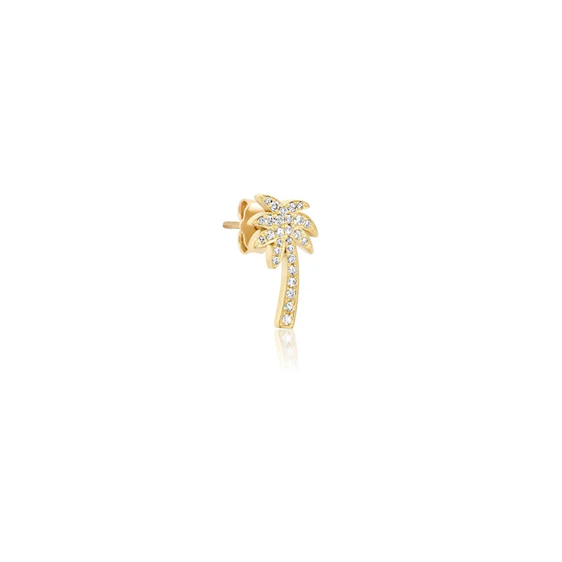 Mini Diamond Palm Tree Studs