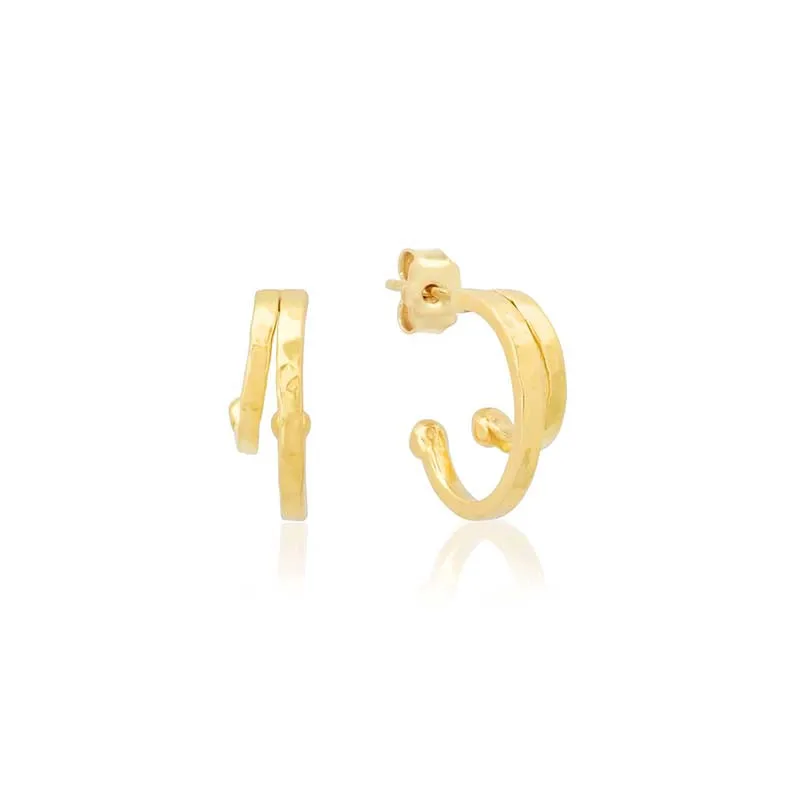 Mini Double Hammered Hoops