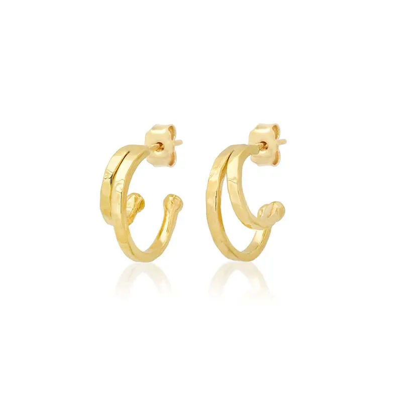 Mini Double Hammered Hoops