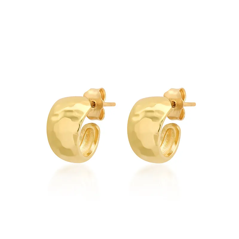 Mini Hammered Tapered Hoops