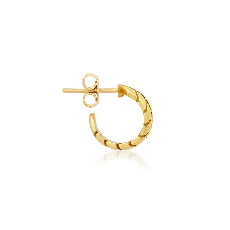 Mini Leaf Hoops with Diamonds
