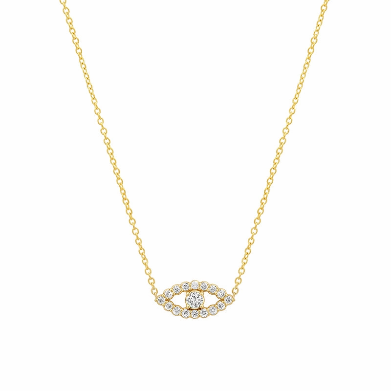 Mini Diamond Open Evil Eye Necklace