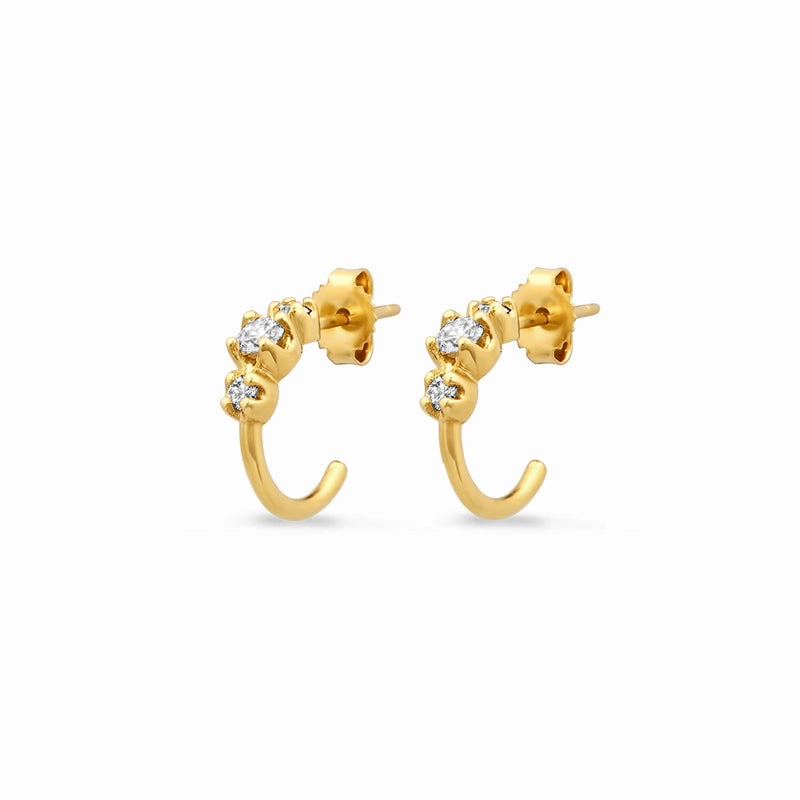 Mini Graduated Diamond Hoops