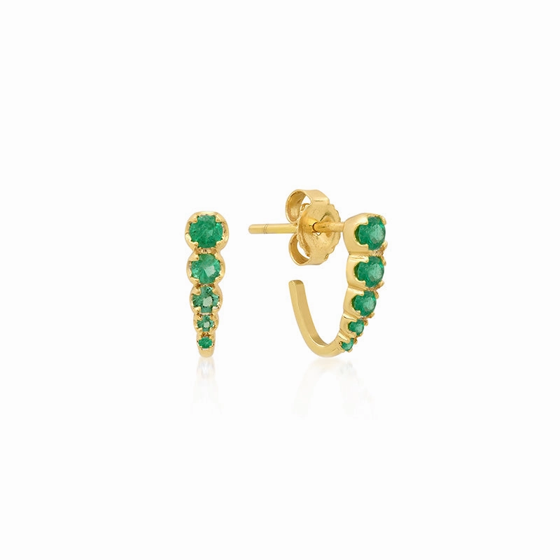 Mini Graduated Illusion Set Emerald Edith Studs