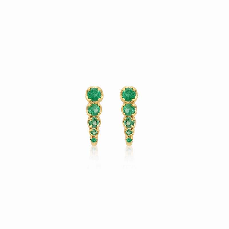 Mini Graduated Illusion Set Emerald Edith Studs
