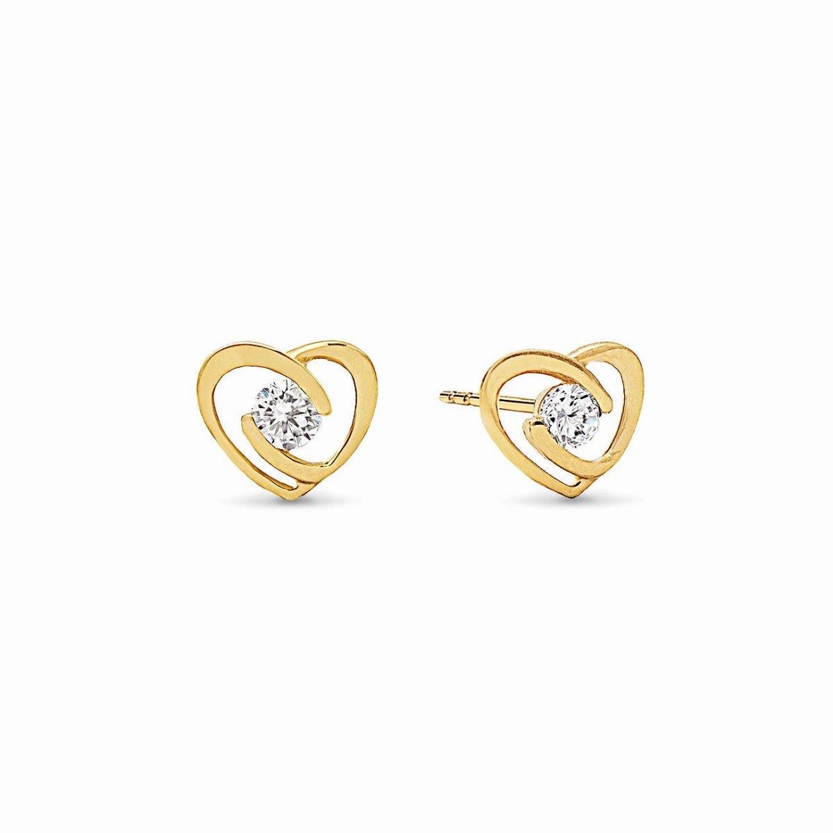 Mini Heart Outline Pav Studs