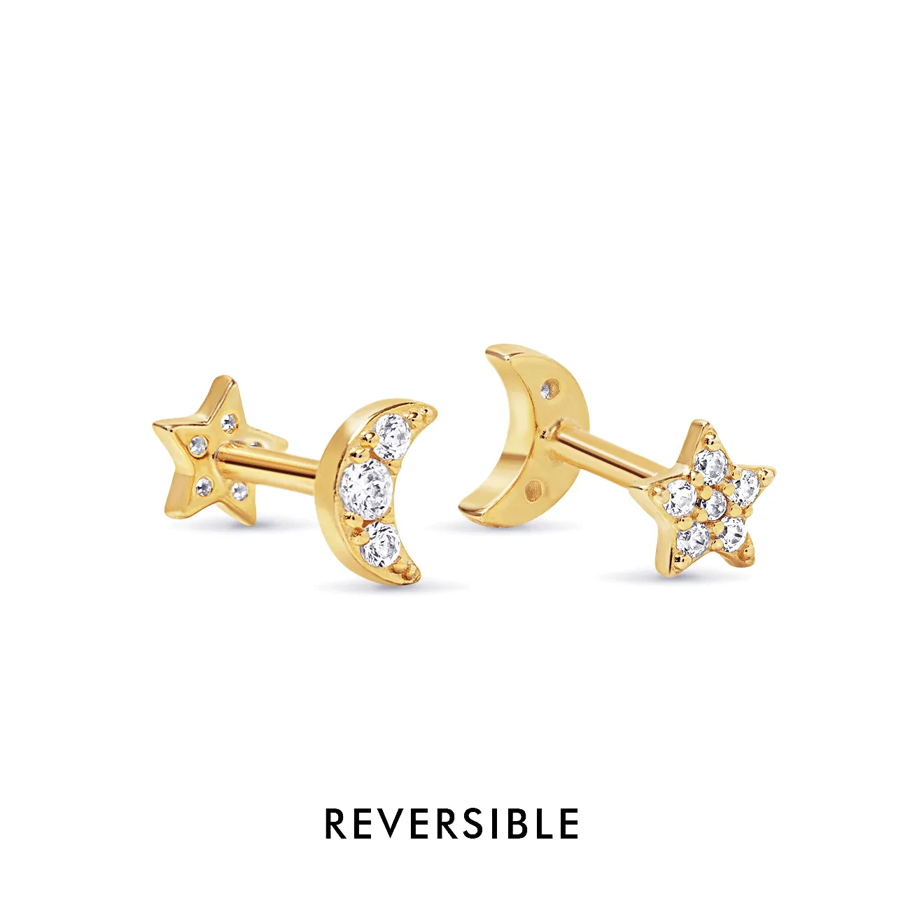 Moon   Star Flat Back Studs