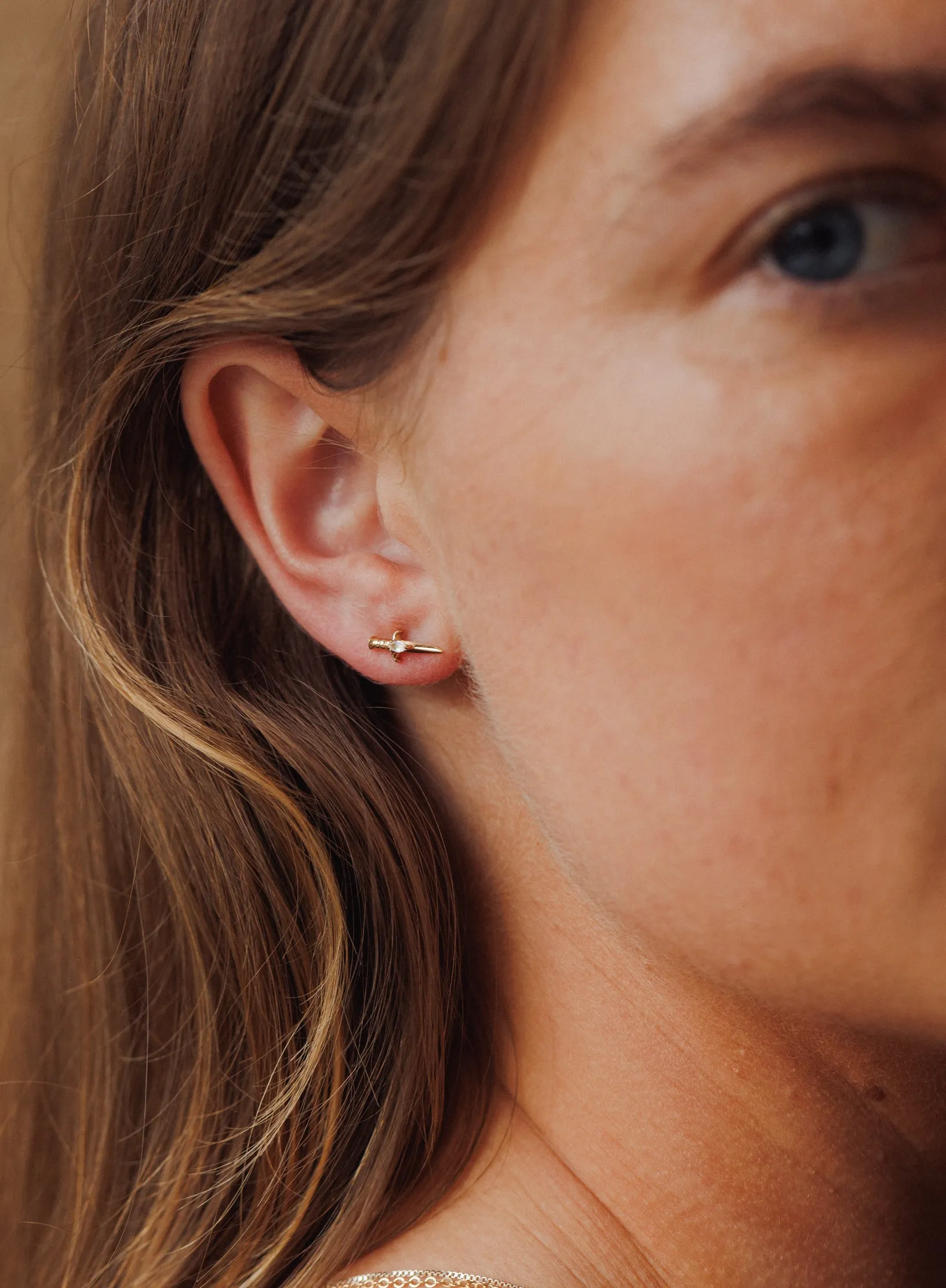 Moonstone Dagger Studs