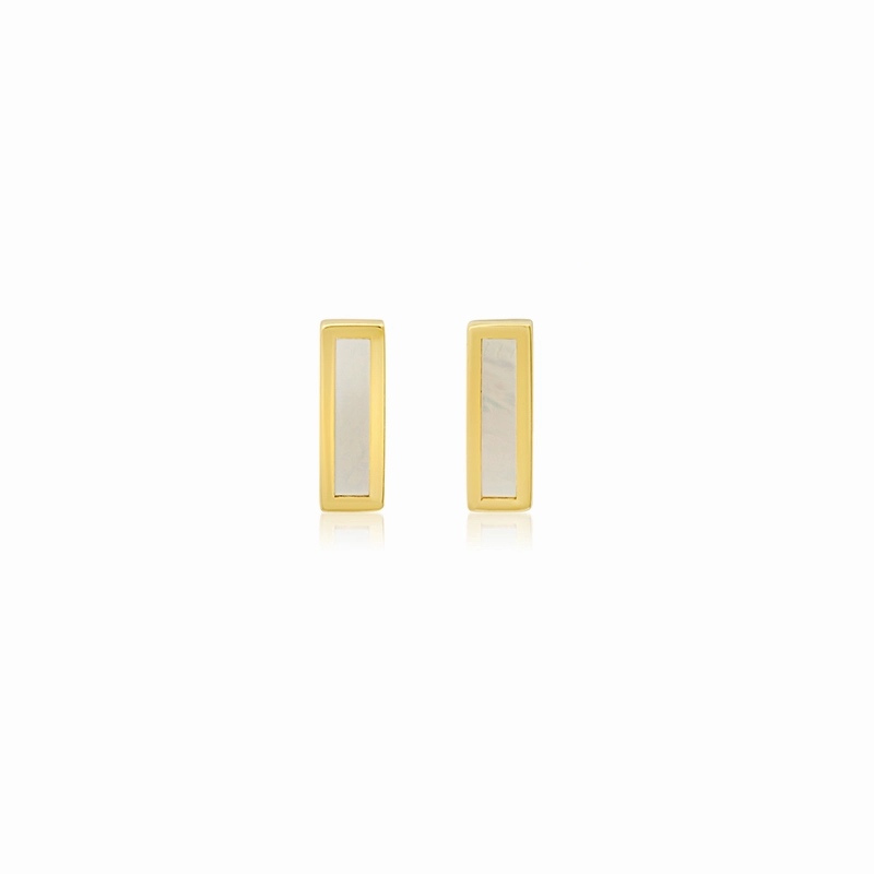 Mother of Pearl Inlay Bar Studs
