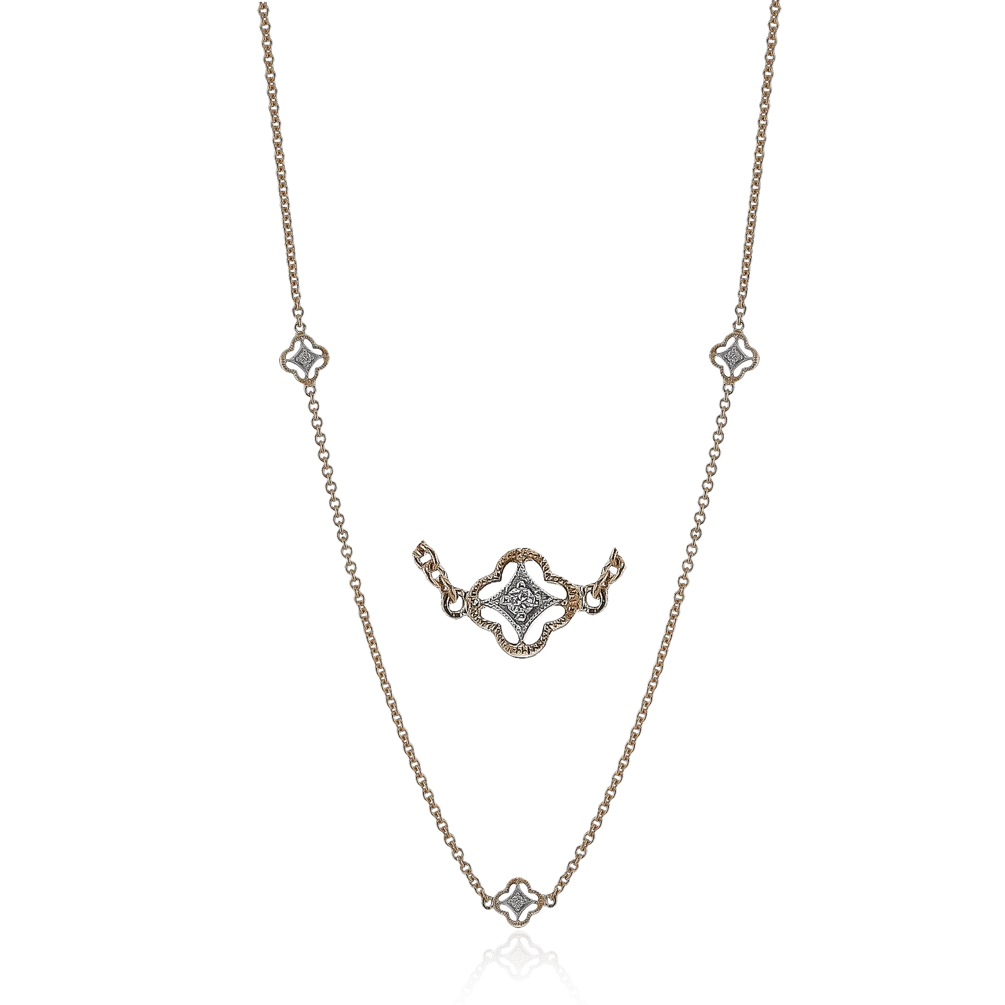 Necklace in 18k Gold with Diamonds CH140-R WHITE 18K X WHITE-ROSE