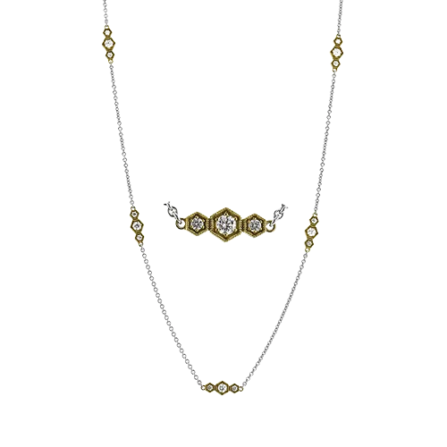 Necklace in 18k Gold with Diamonds CN135 WHITE 18K X YELLOW