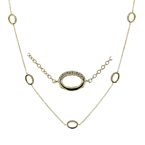 Necklace in 18k Gold with Diamonds LN4050 WHITE 18K X YELLOW