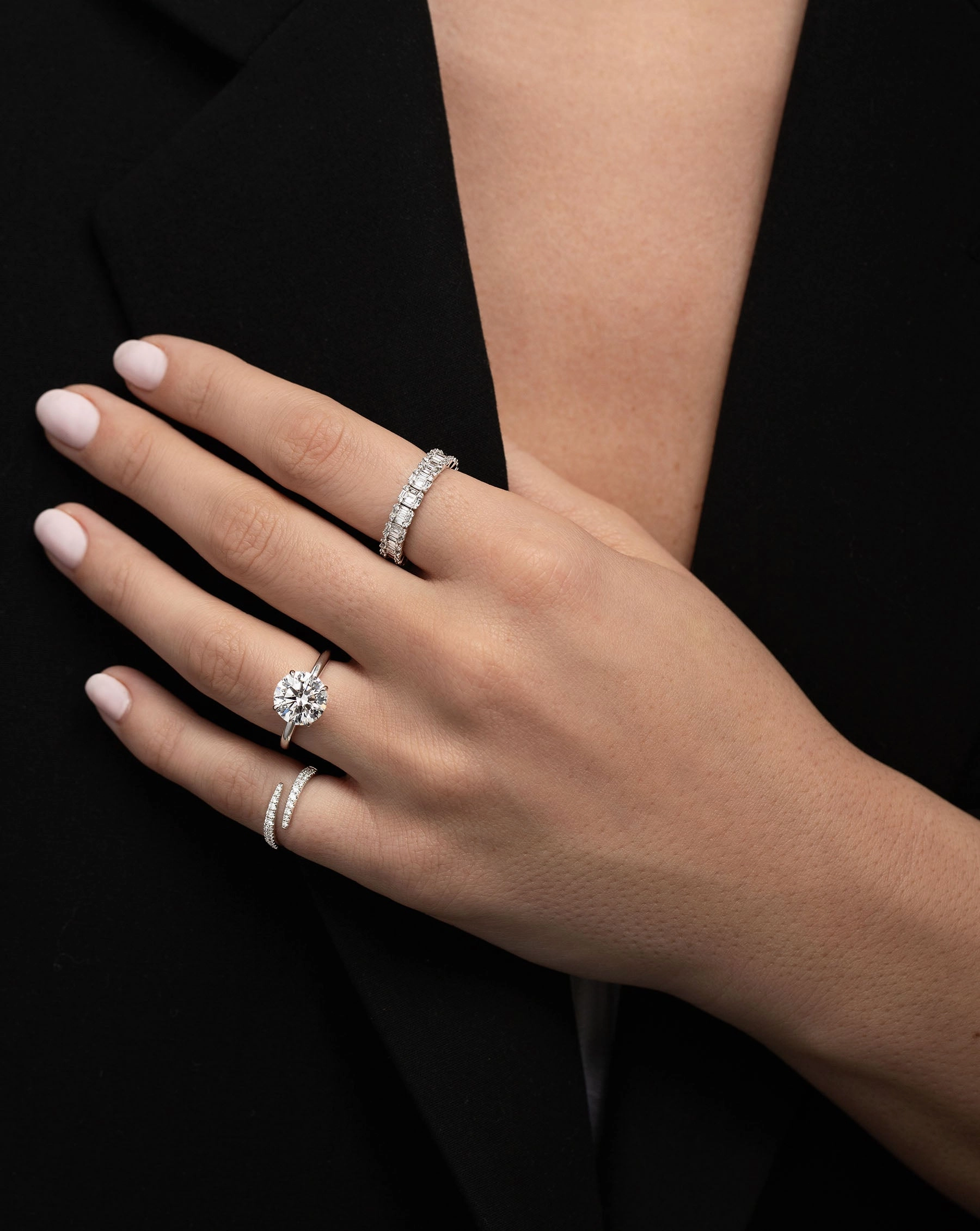 Open Diamond Wrap Ring