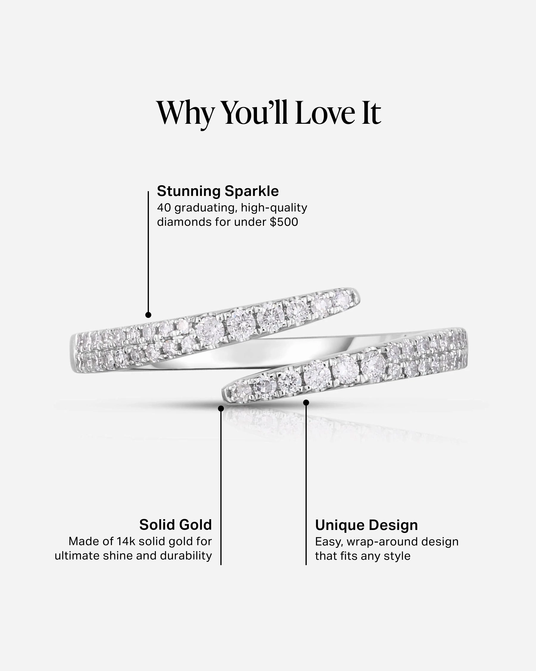 Open Diamond Wrap Ring