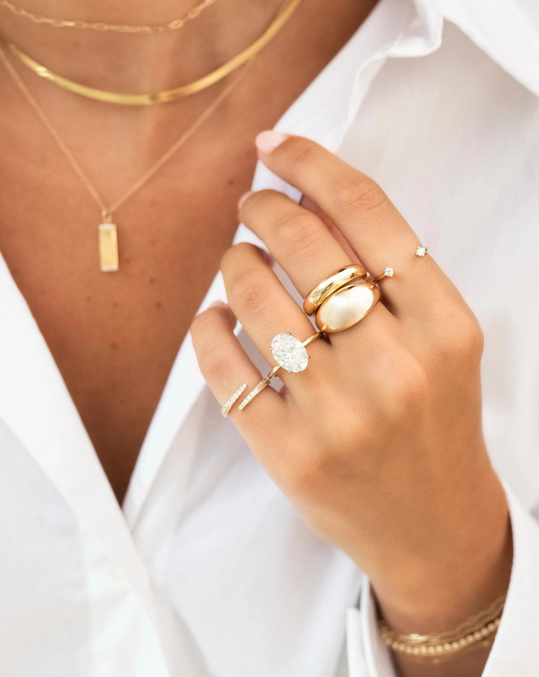 Open Diamond Wrap Ring